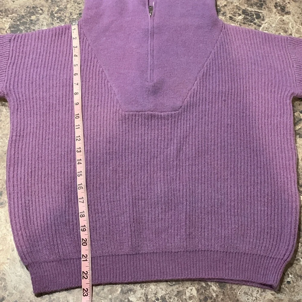 Lili Sidonio Zip Turtleneck Knit Purple Sweater Women’s Small - Picture 12 of 12